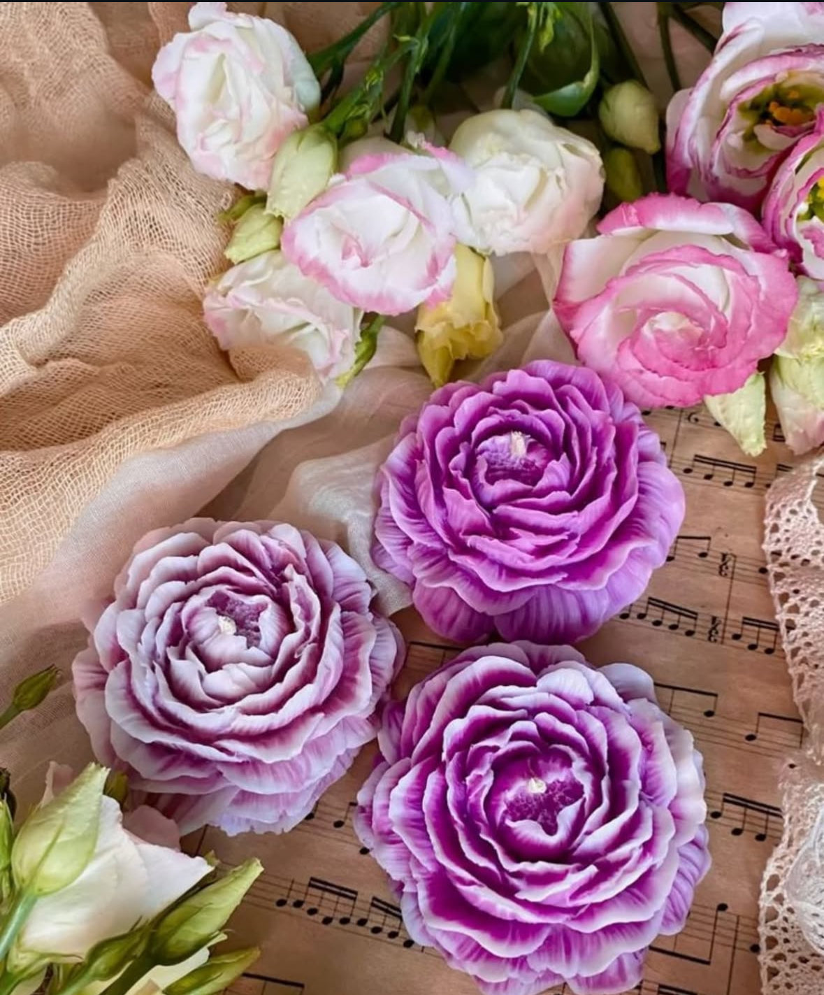 Blooming Peony Candle